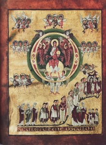 O-Initial with Christ and Procession of the Elect
